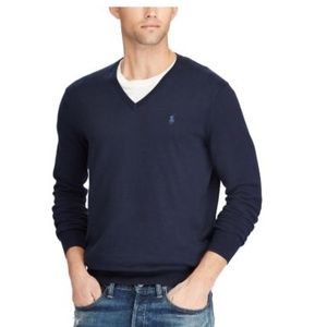 Men's NWT Polo Ralph Lauren Cotton V Neck Sweater